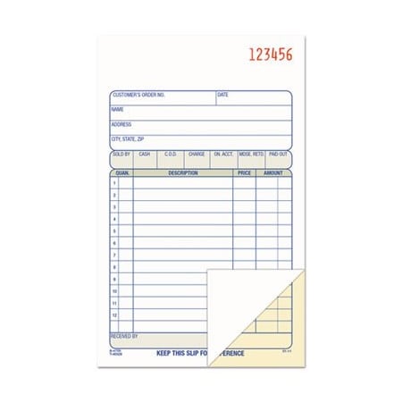 Cardinal Brands Adams, 2-Part Sales Book, 6 11/16 X 4 3/16, Carbonless, 50PK DC4705